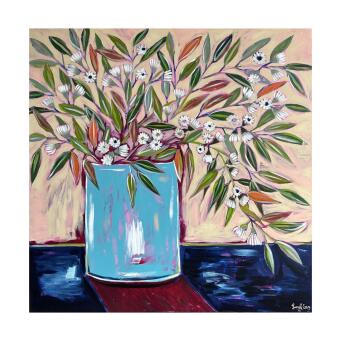@LUCYCARART Blue Vase and Gum Flowers
