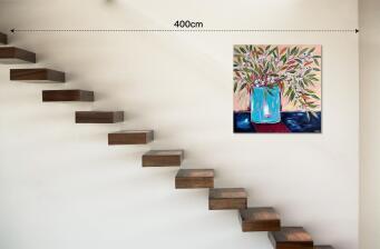 @LUCYCARART Blue Vase and Gum Flowers - 2