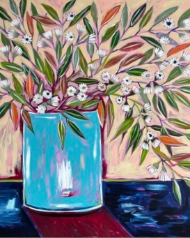 @LUCYCARART Blue Vase and Gum Flowers - 4