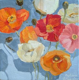 ANDRIANE GEORGIOU Poppies on Blue - 3