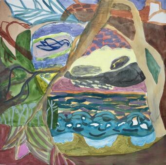 LYNNE FLEMONS Sea with bird in flight - 3