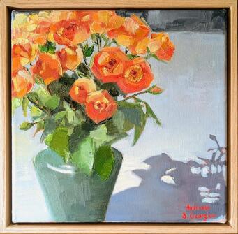 ANDRIANE GEORGIOU Roses in a Green Vase - 3