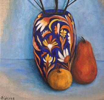 SARAH WALKER Moroccan vase, pear, and apple - 4