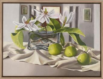 AMANDA OGILBY Glass with Three Limes - 3