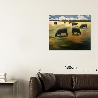 PETE GROVES Cows on Open Field - 2