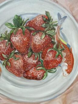 LIZ LOVELL Strawberries and Pink Silk - 5