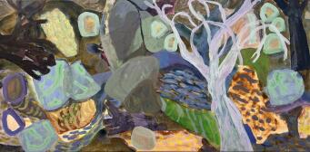 LYNNE FLEMONS Creek with pink tree - 3