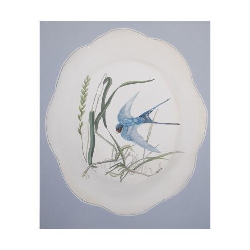 TANIA MASON Blue bird sparrow in the reeds