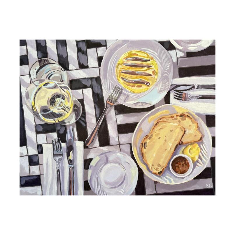 PIA REYNOLDS Lunch under striped umbrellas