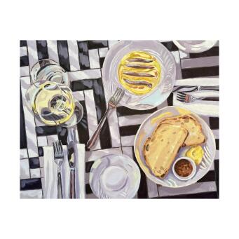 PIA REYNOLDS Lunch under striped umbrellas
