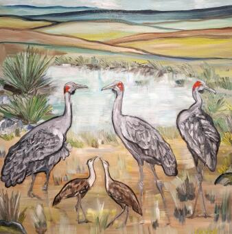 LIZ LOVELL Brolgas Across the Estuary - 4