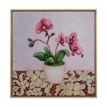 FIONA THORNING Pink Orchid on Lace