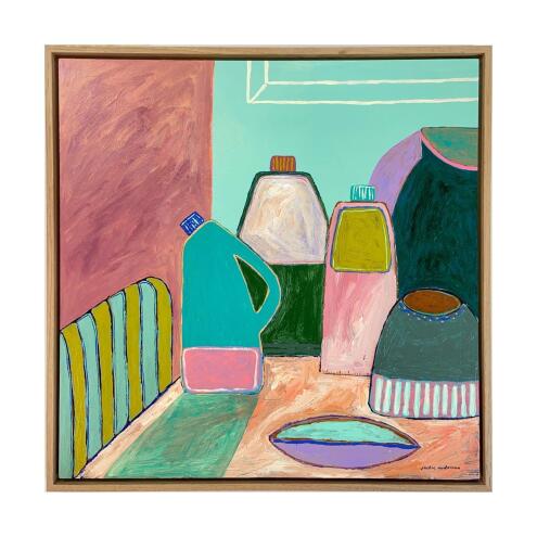 JACKIE ANDERSON Chartreuse striped chair