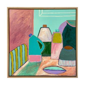 JACKIE ANDERSON Chartreuse striped chair