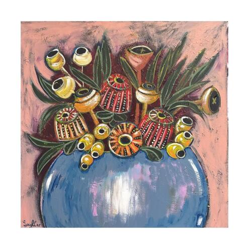 @LUCYCARART Blue Vase of Native Flowers