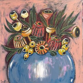 @LUCYCARART Blue Vase of Native Flowers - 3