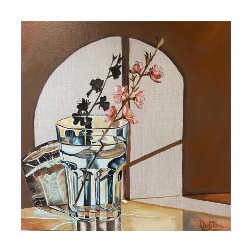 WENDY PETERS Blue Glass and Blossom