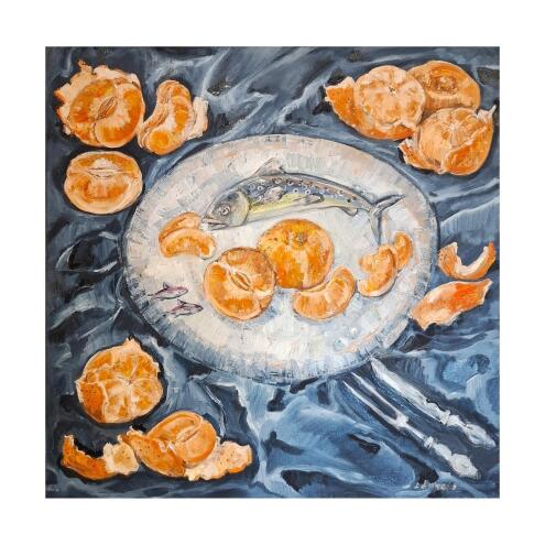 LIZ LOVELL Mandarins with Fish Plate