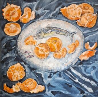 LIZ LOVELL Mandarins with Fish Plate - 4