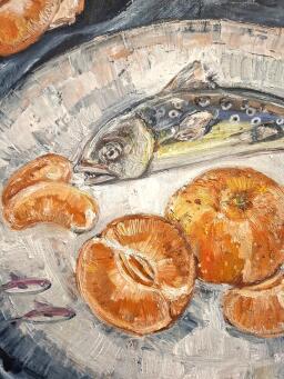 LIZ LOVELL Mandarins with Fish Plate - 6