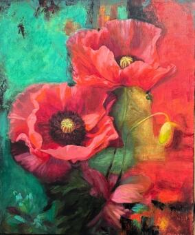 CHRISTINE O'HAGAN Vermillion Poppies - 3