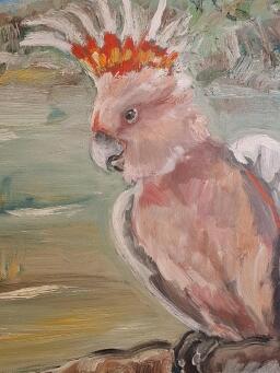 LIZ LOVELL Major Mitchell Cockatoos by the Waters Edge - 6